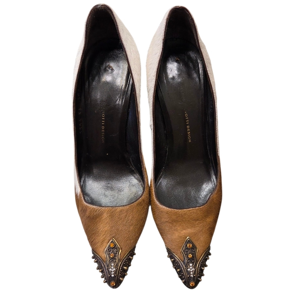Giuseppe Zanotti Brown and Cream Heels - Picture 4 of 12